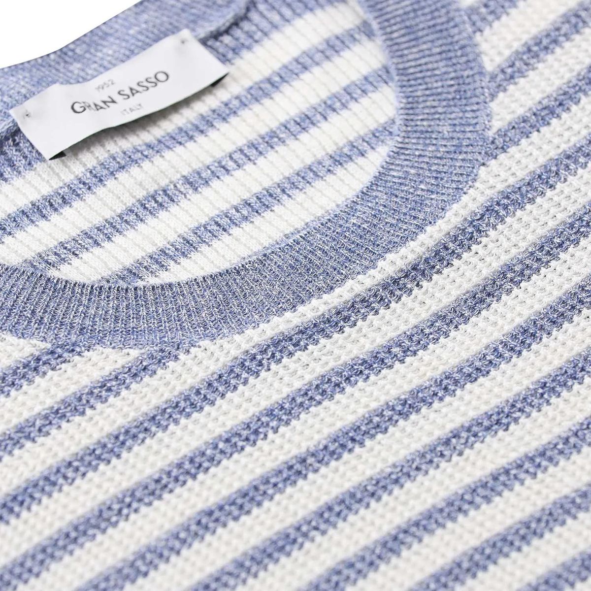 Gestreiftes Strick-T-Shirt aus Leinenmischung