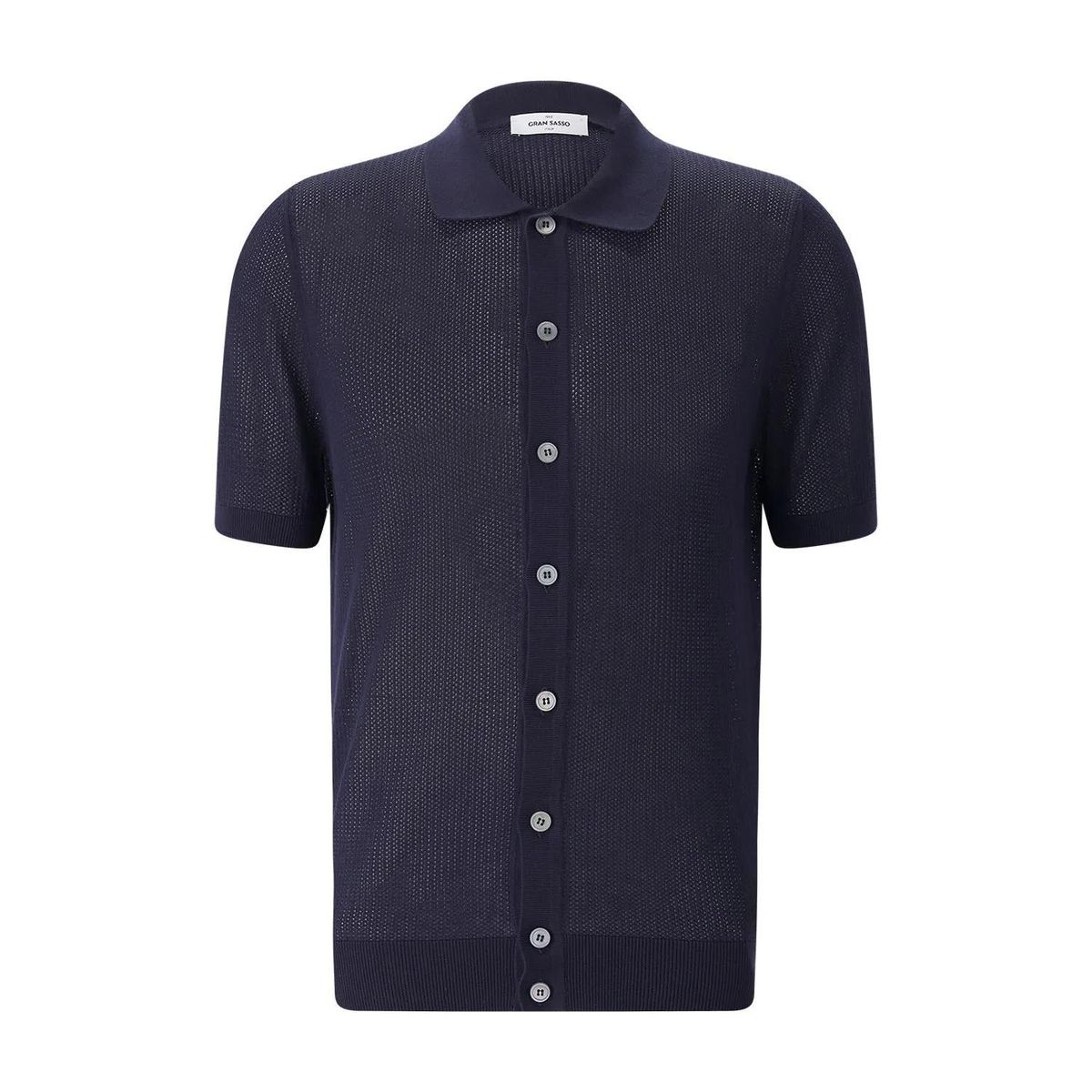 Kurzarm-Strickhemd aus Baumwolle