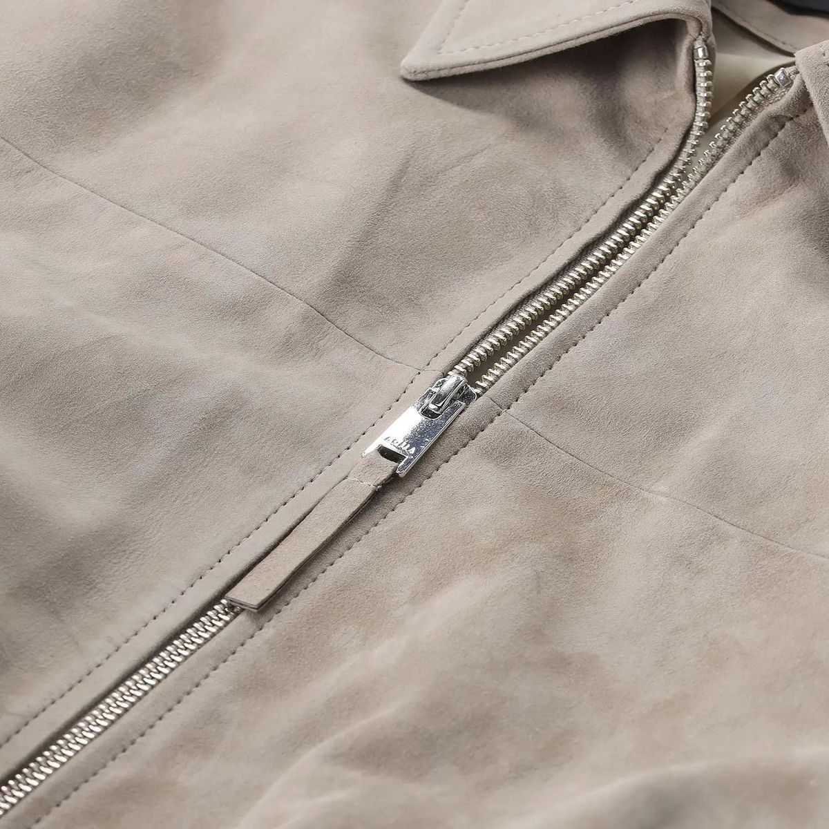 Wildlederjacke mit Kragen