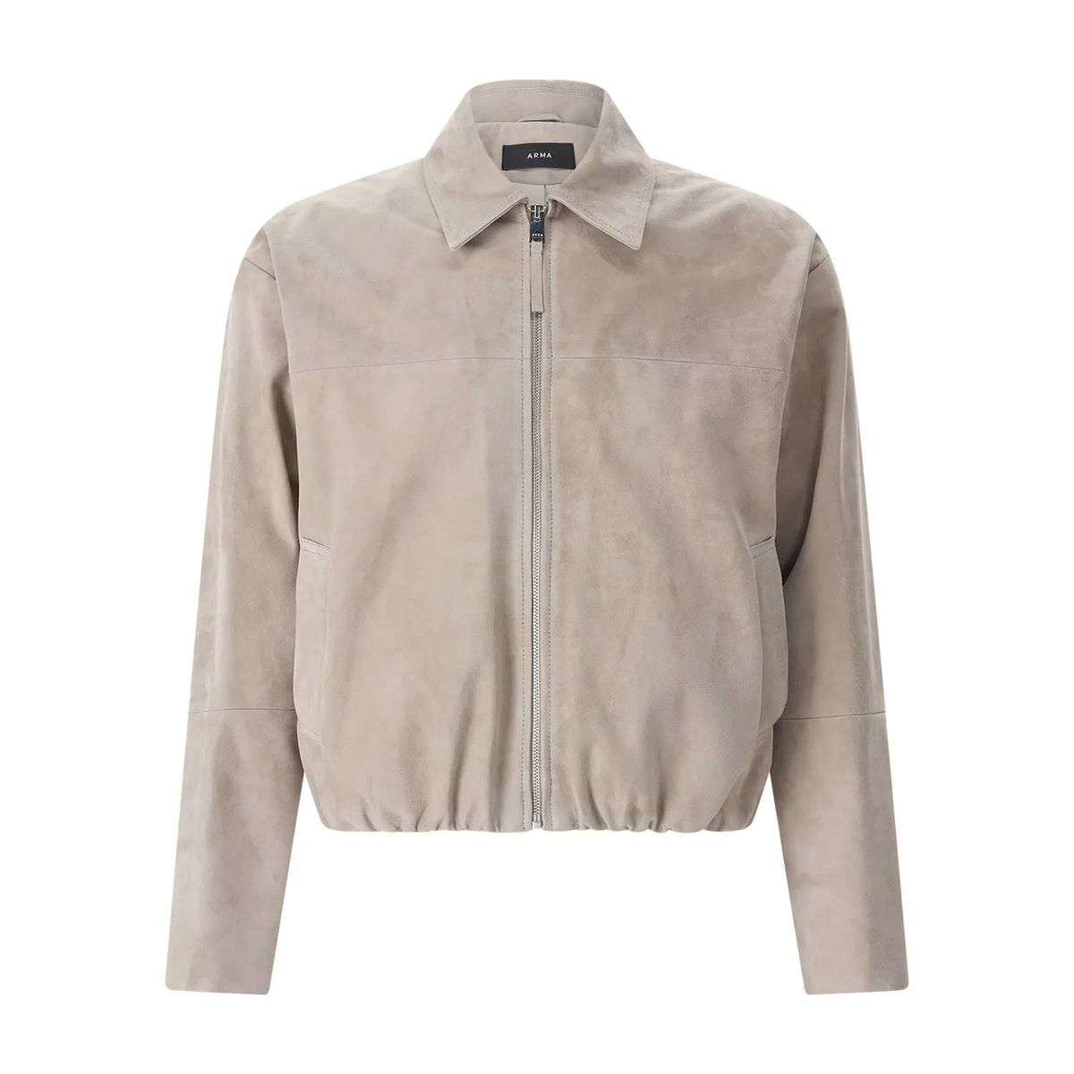 Wildlederjacke mit Kragen