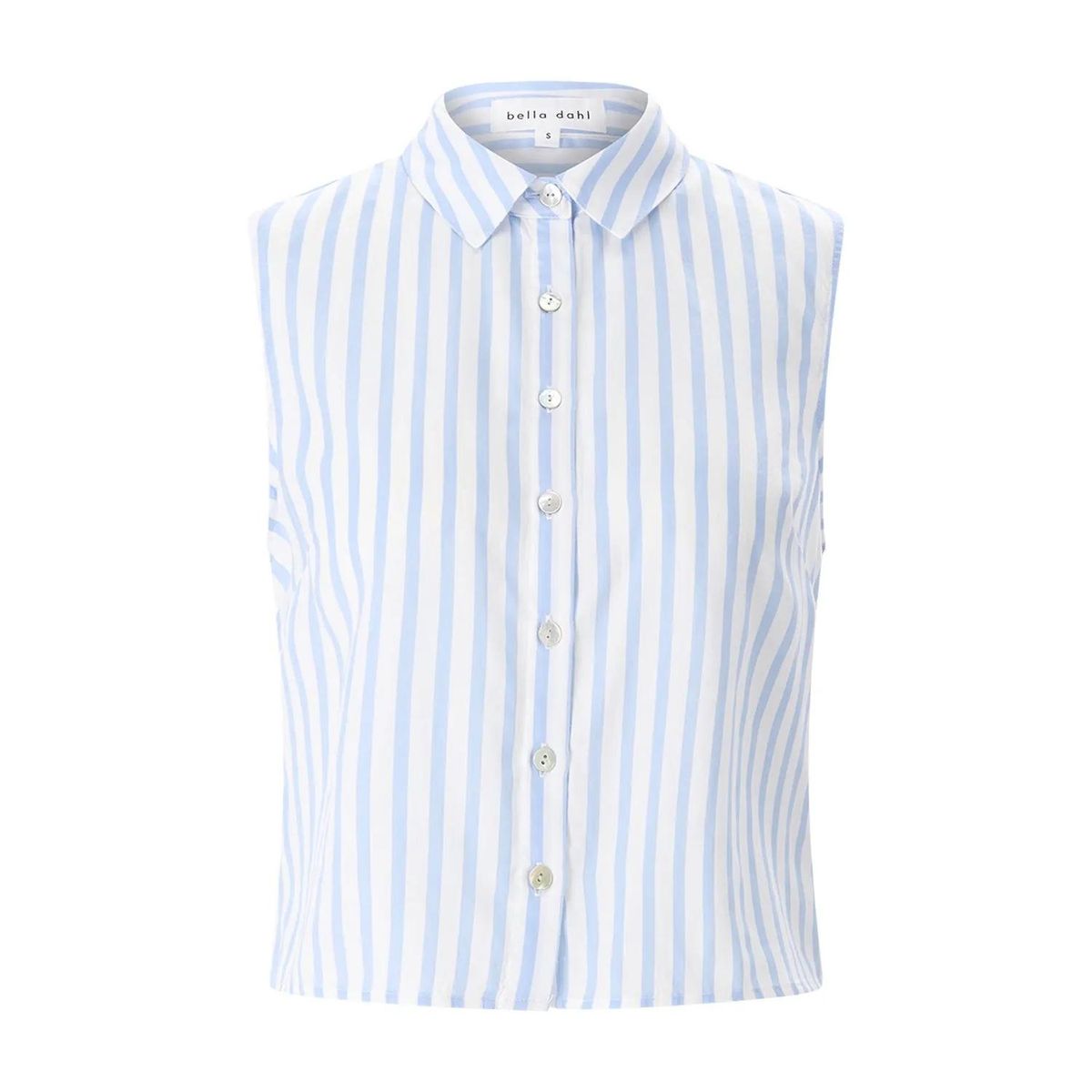 Gestreiftes ärmelloses Hemd mit Knopfleiste