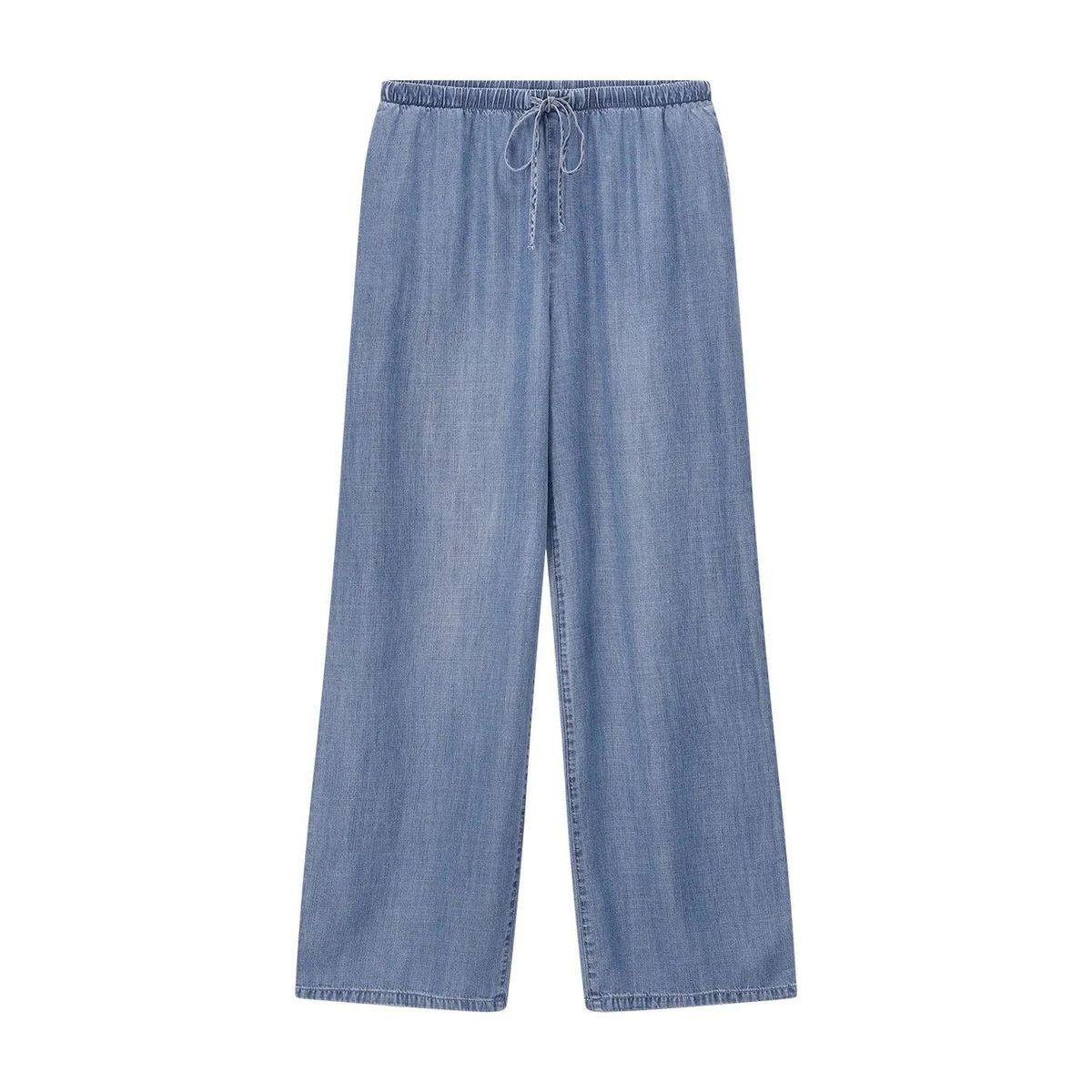 Weite Stoffhose im Denim-Look