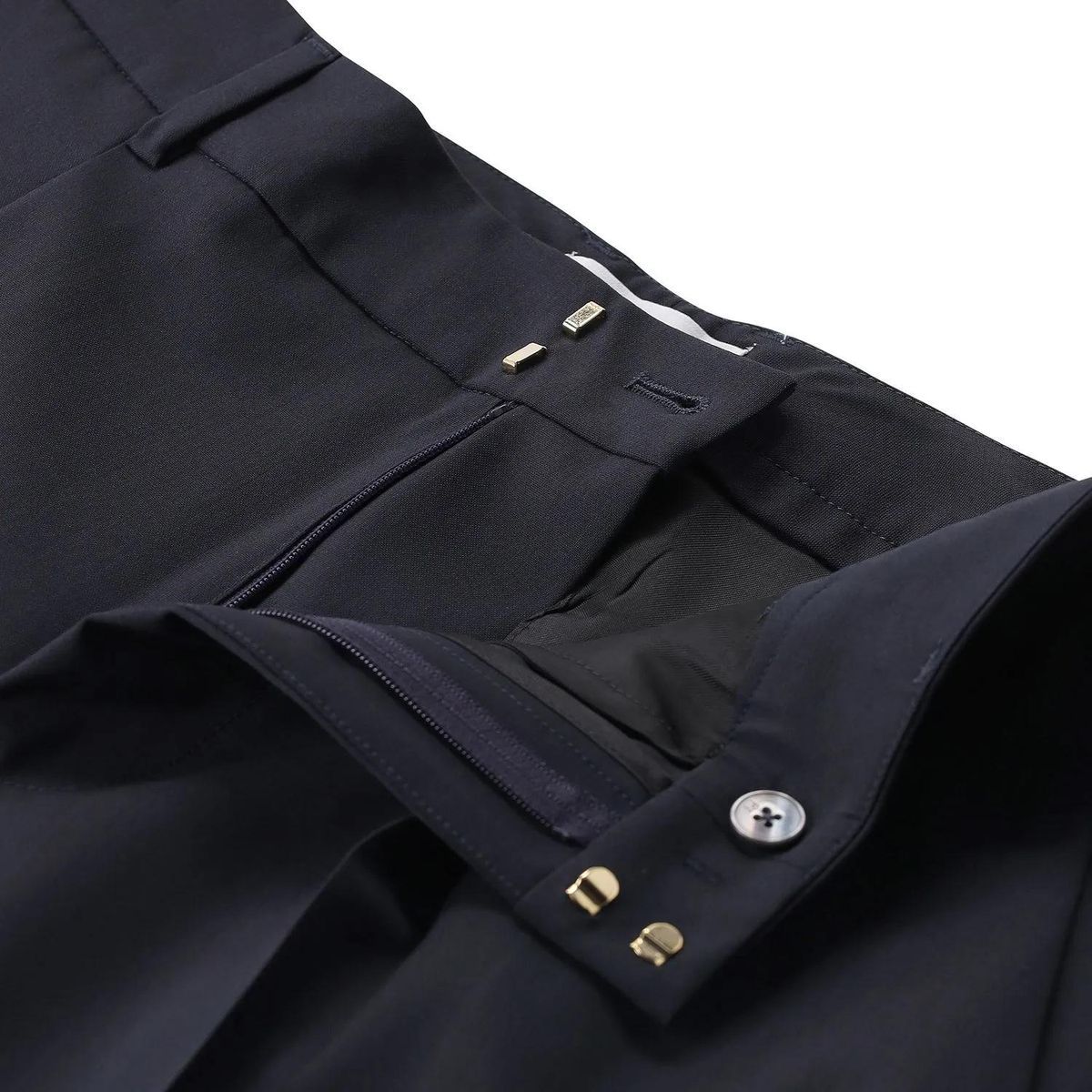 Elegante Weitgeschnittene Bundfaltenhose