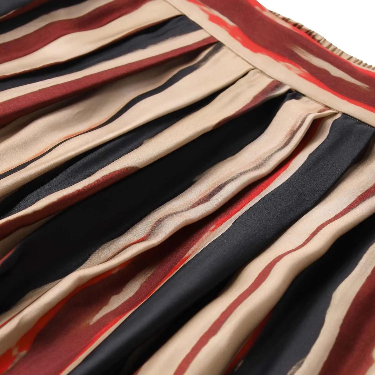 Gestreifter Satin Midirock