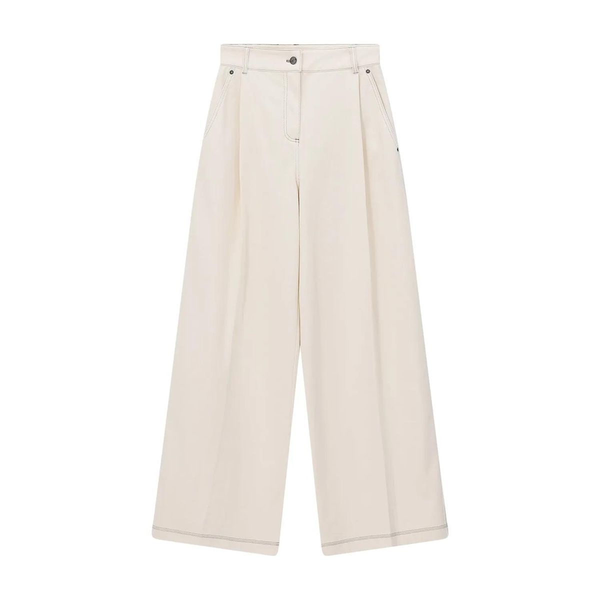 Weite Bundfalten-Jeanshose