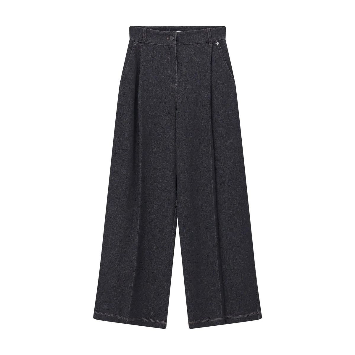 Weite Bundfalten-Jeanshose