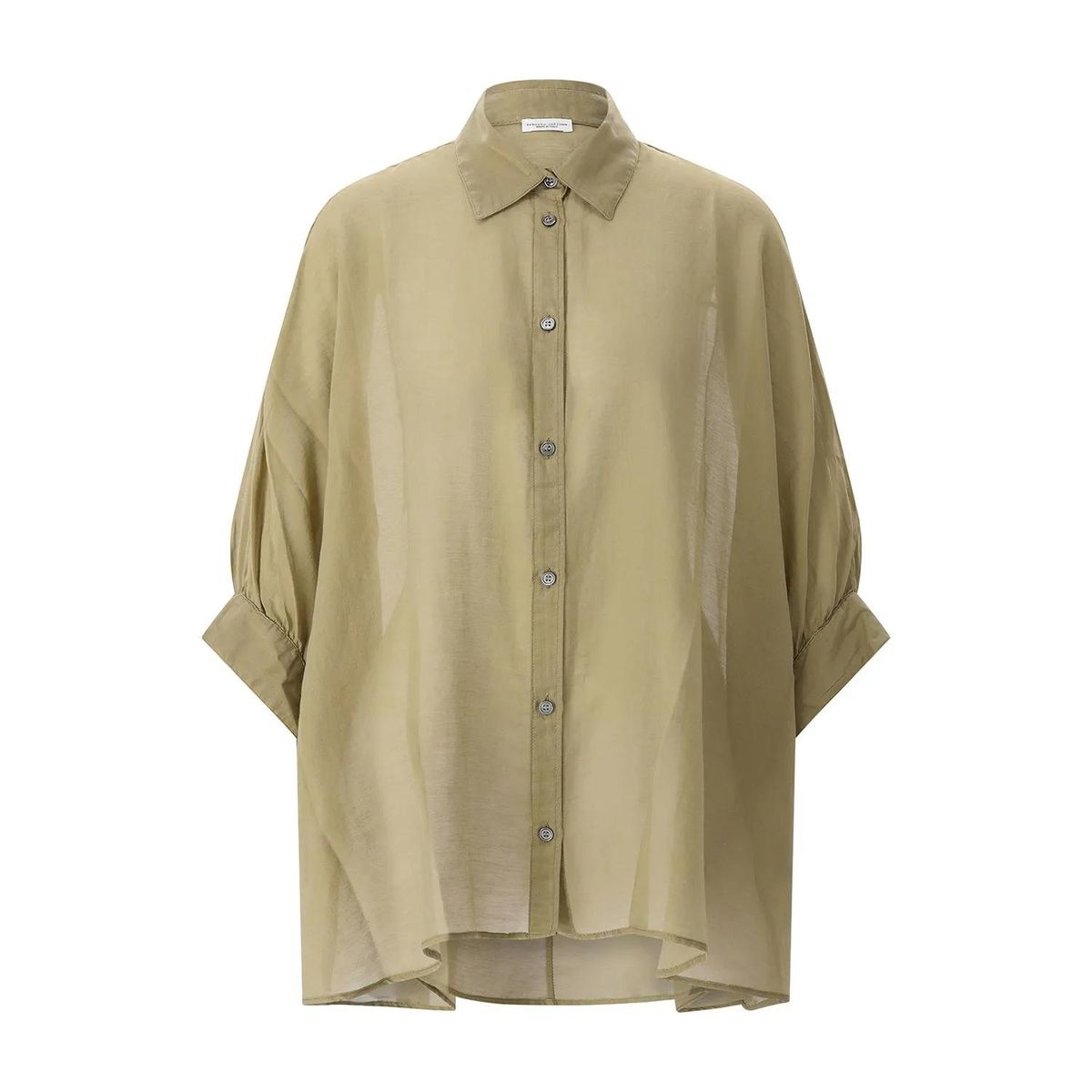 Oversized Hemdbluse aus Baumwollmischung