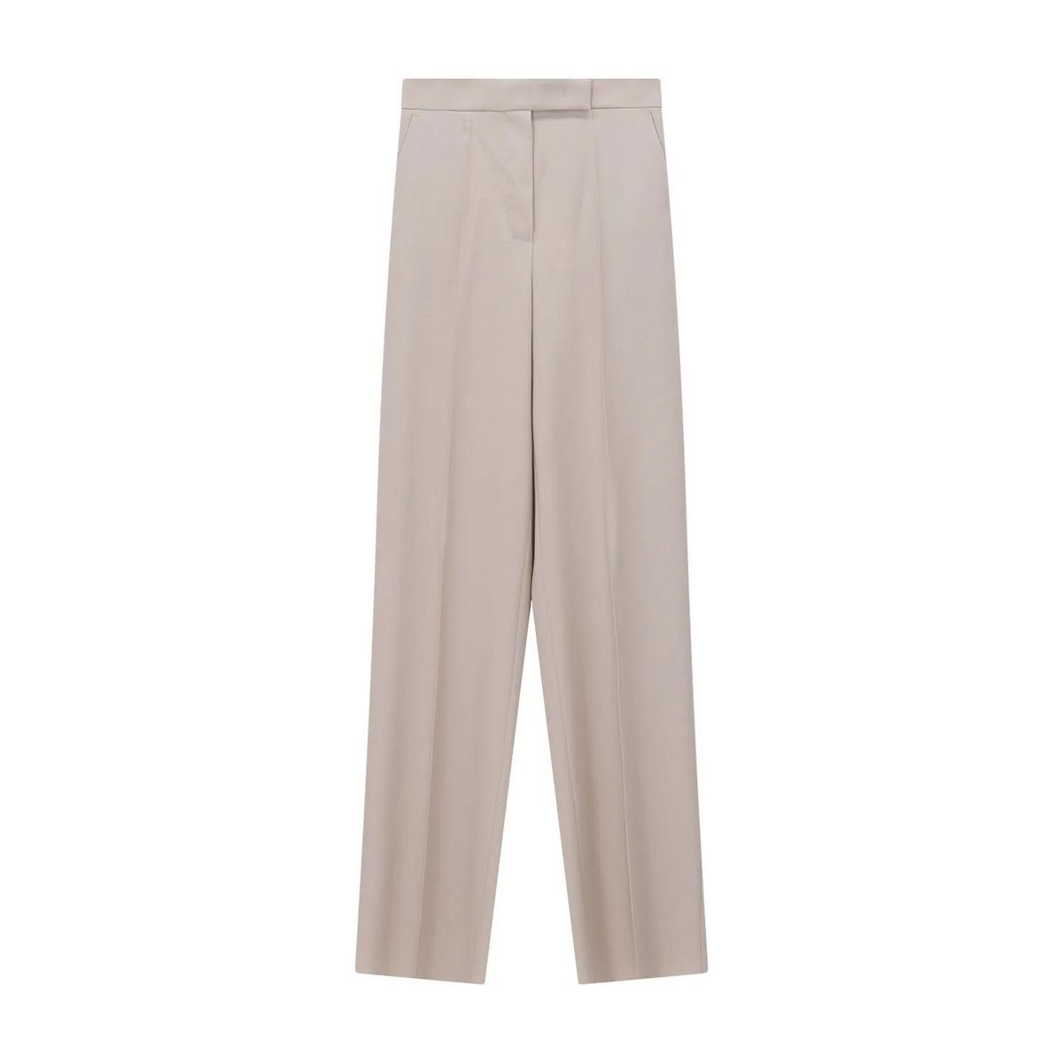 Elegante, weit geschnittene, beige Hose