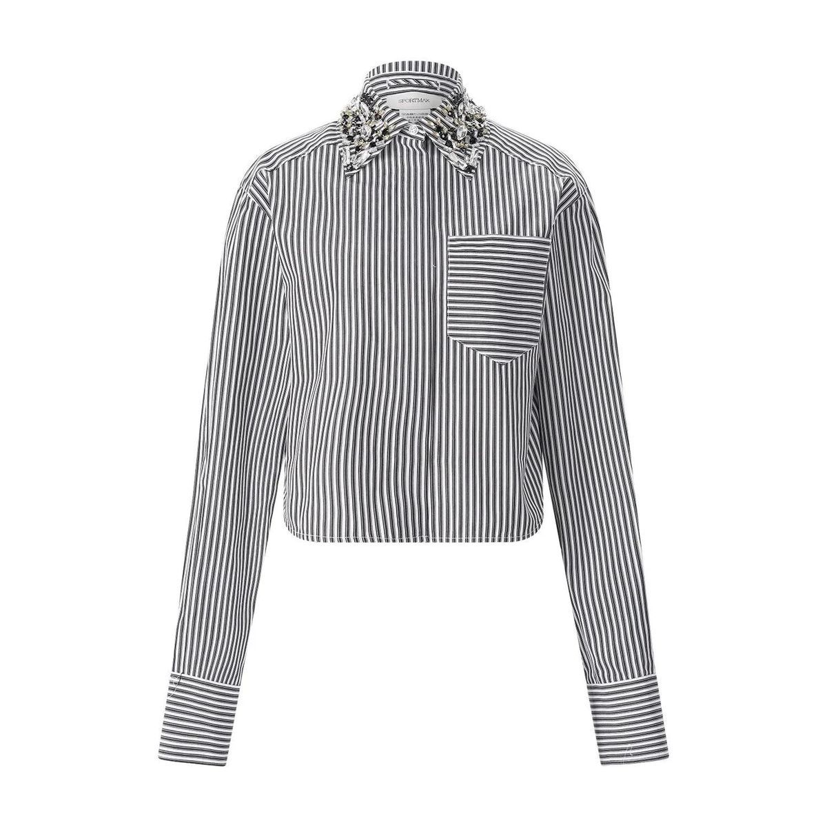 Gestreiftes Hemd mit Schmuckkragen