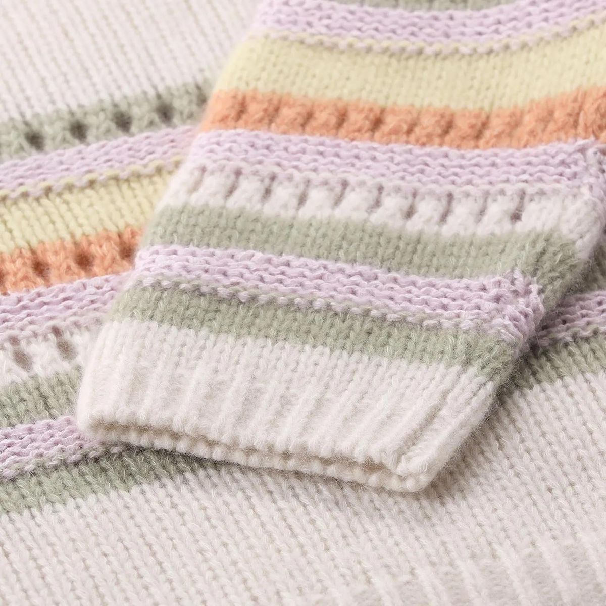 Gestreifter Kaschmir-Baumwoll-Mix Pullover