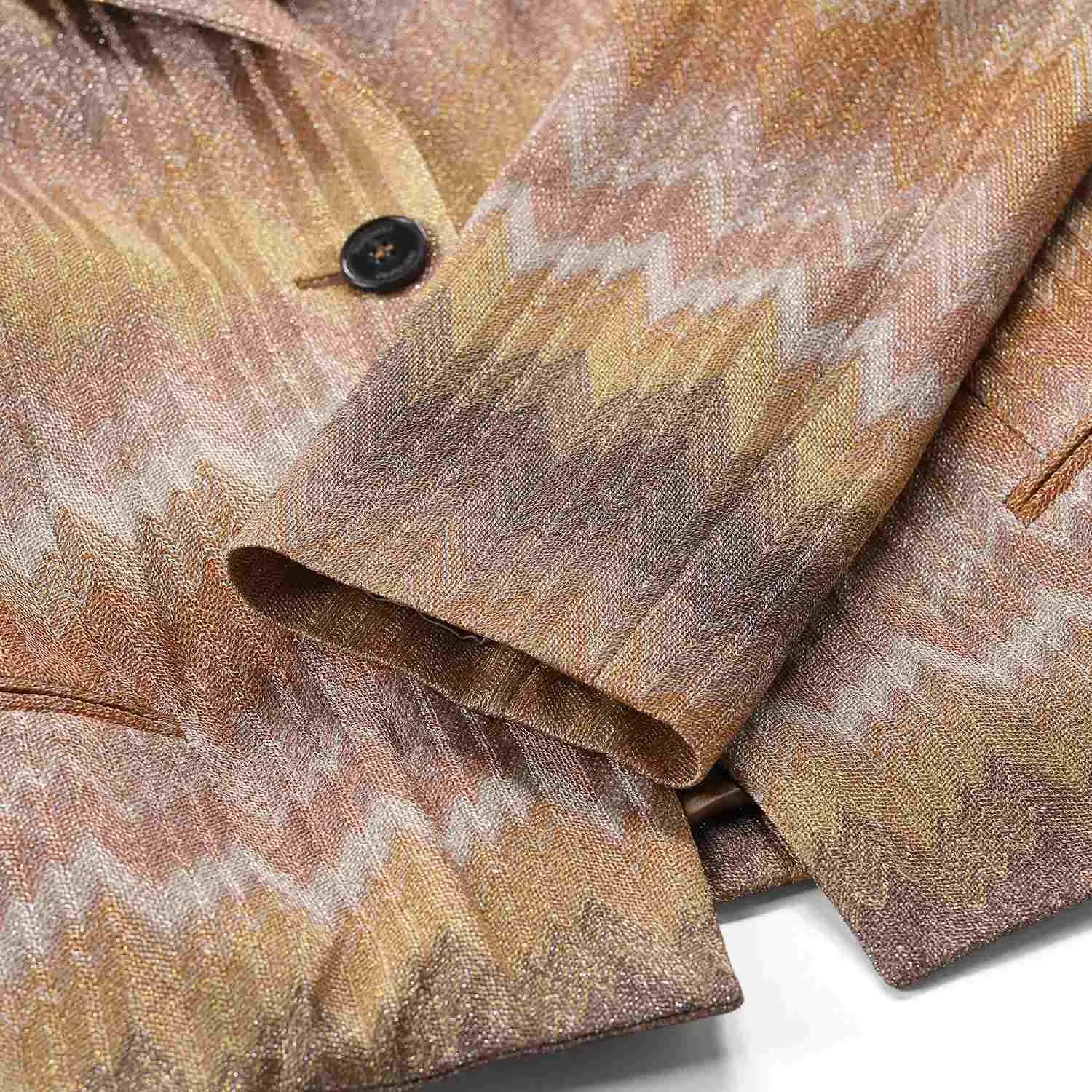 Gemusterter, einreihiger Blazer mit Lamé-Finish