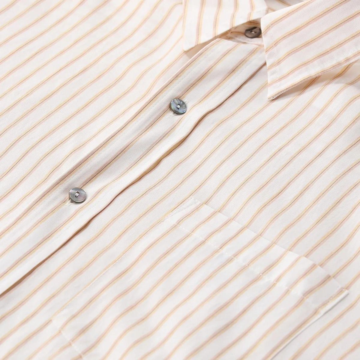 Gestreiftes Langarm-Hemd mit Knopfleiste