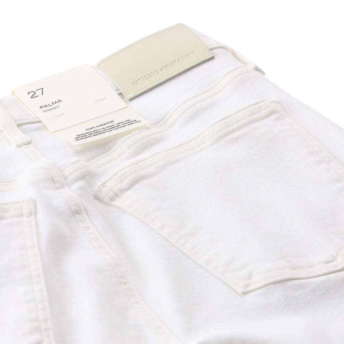 Jeans mit geradem Bein aus weißem Denim