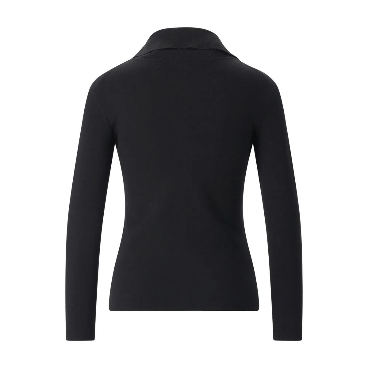 Schmal geschnittene Strickjacke mit Polokragen