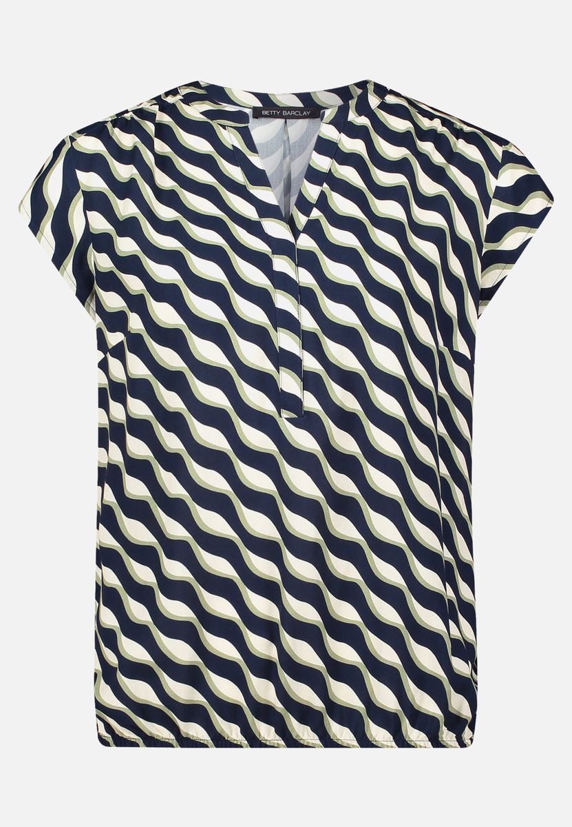 Blusentop mit welligem geometrischem Muster