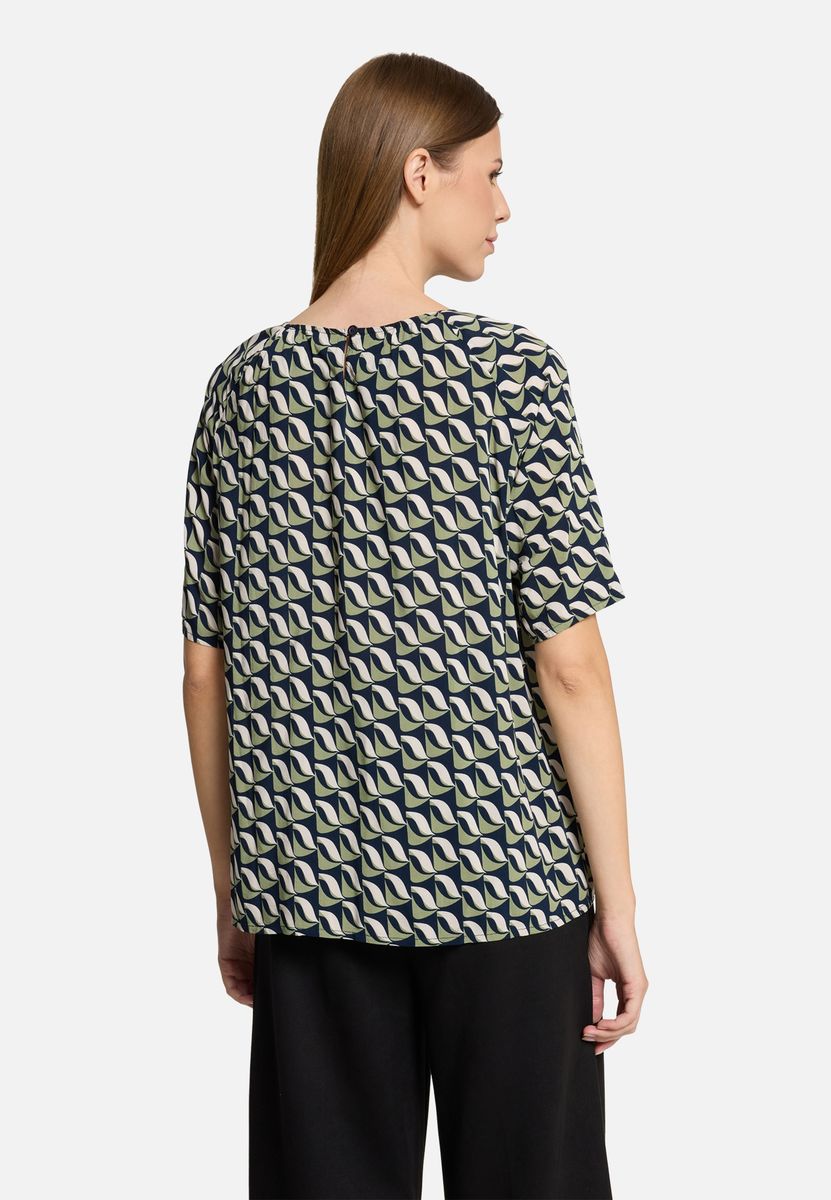 Schlupfbluse mit geometrischem Minimal-Print