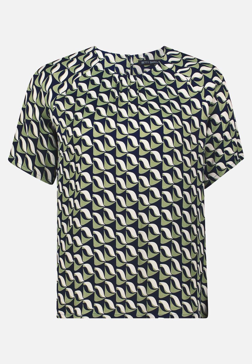 Schlupfbluse mit geometrischem Minimal-Print