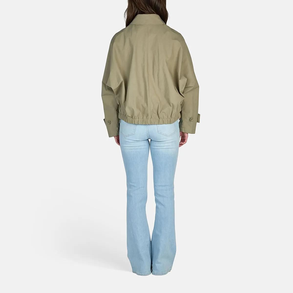 Kurzjacke mit Knopfleiste aus Baumwollmischung