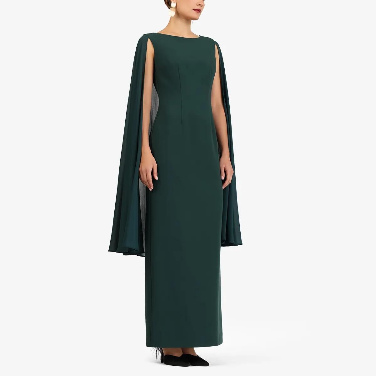 Elegantes Abendkleid mit Cape-Ärmeln