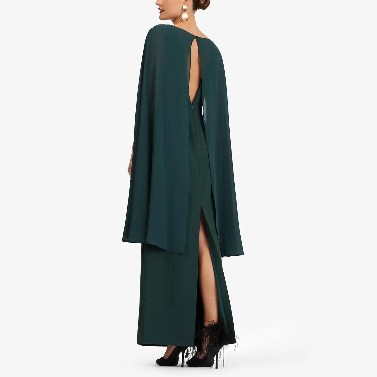 Elegantes Abendkleid mit Cape-Ärmeln