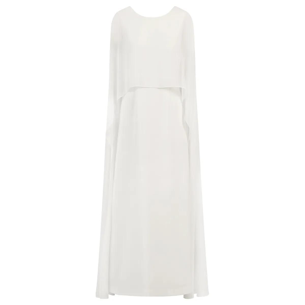 Elegantes Maxikleid mit Cape-Ärmeln