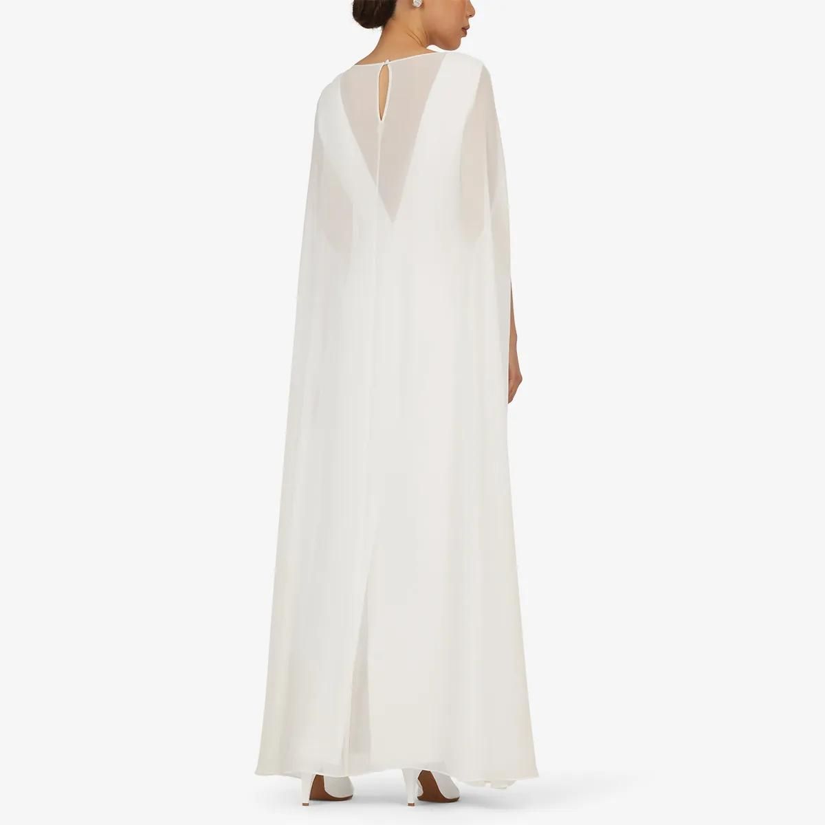 Elegantes Maxikleid mit Cape-Ärmeln