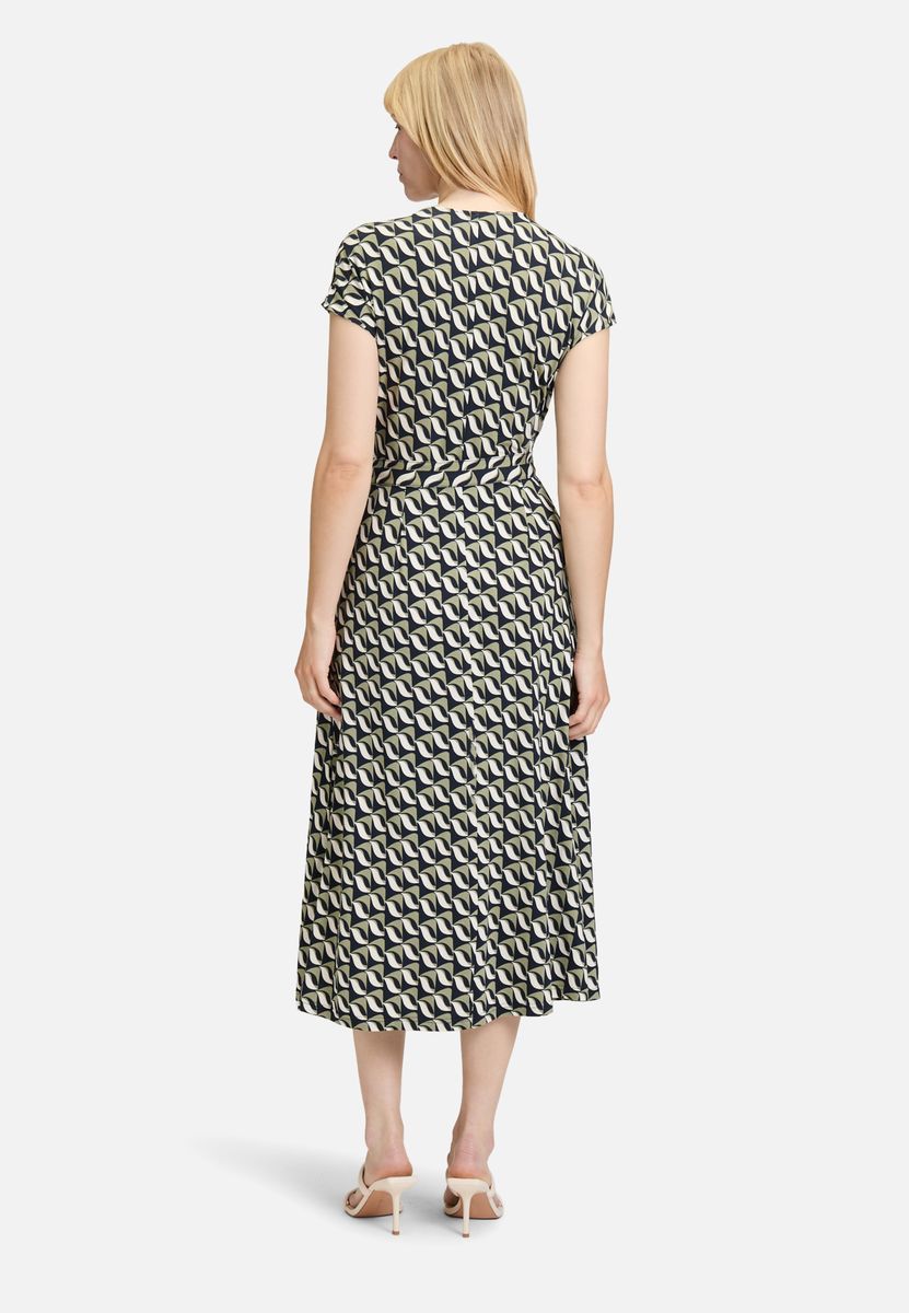 Jersey-Wickelkleid mit geometrischem Muster