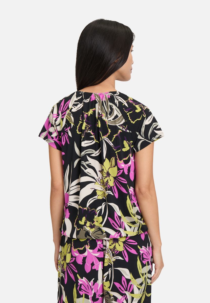 Blumenmuster T-Shirt mit Kordelzug