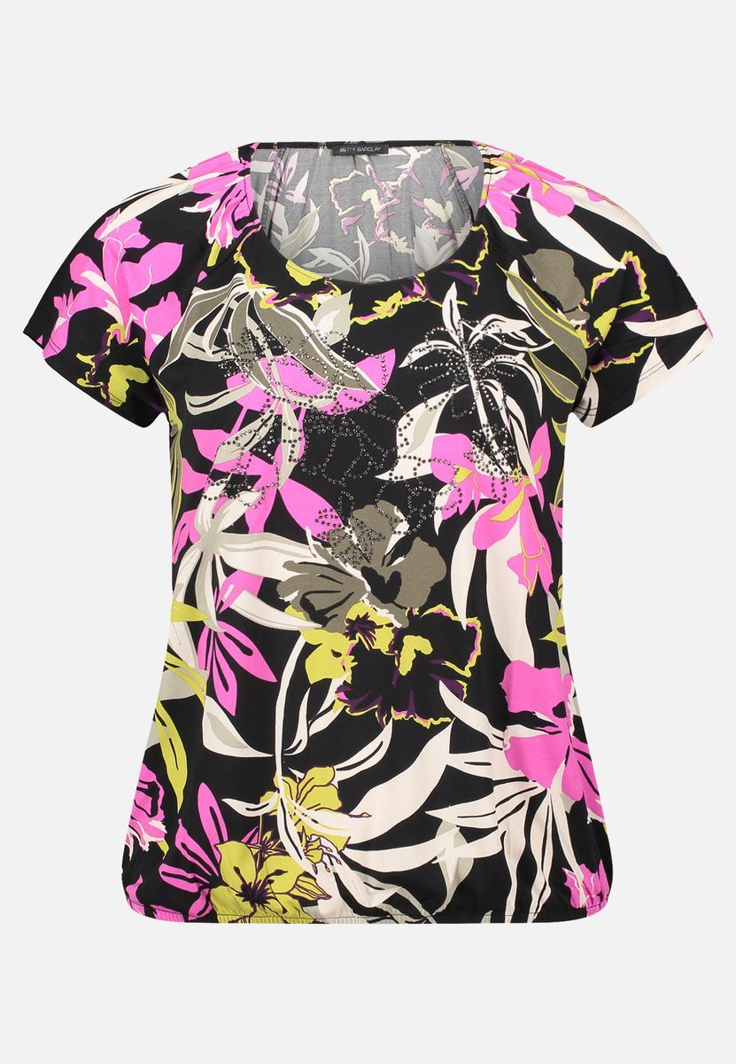 Blumenmuster T-Shirt mit Kordelzug