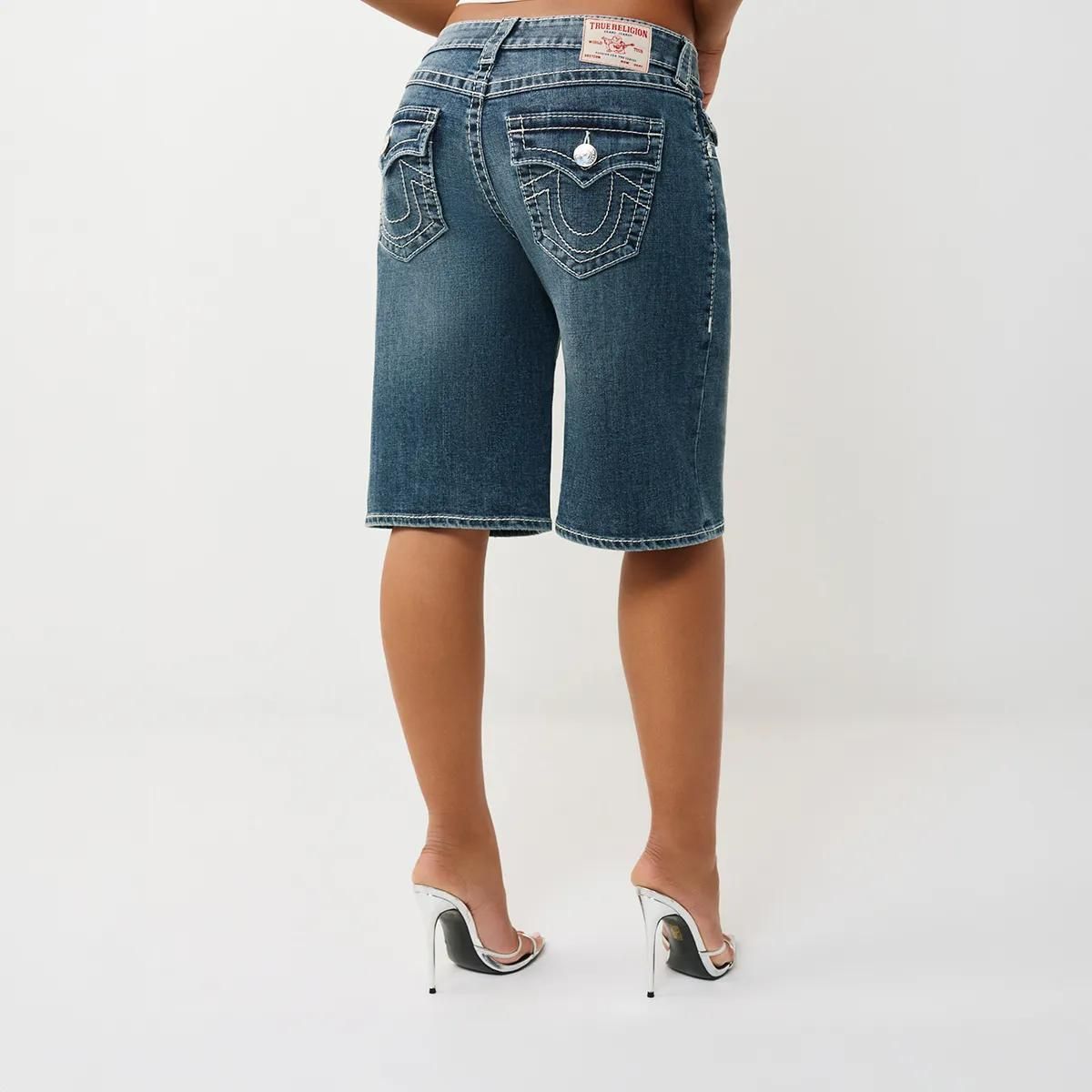 Denim Bermuda Shorts mit Used-Waschung