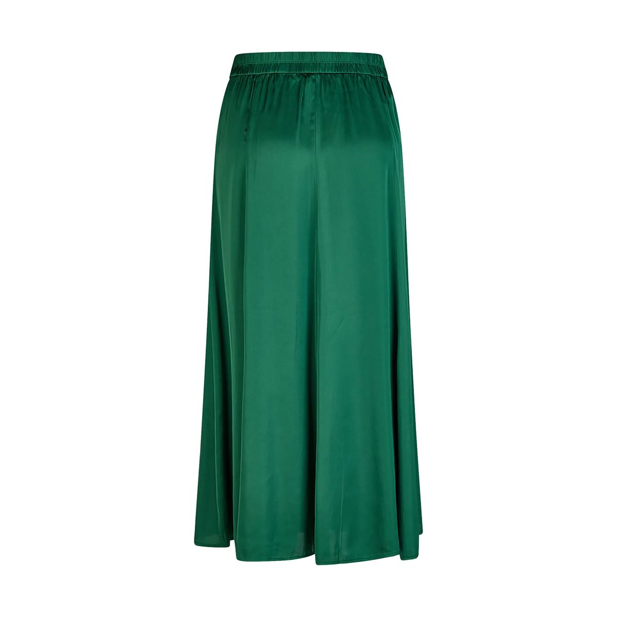 Eleganter smaragdgrüner Satin-Midirock