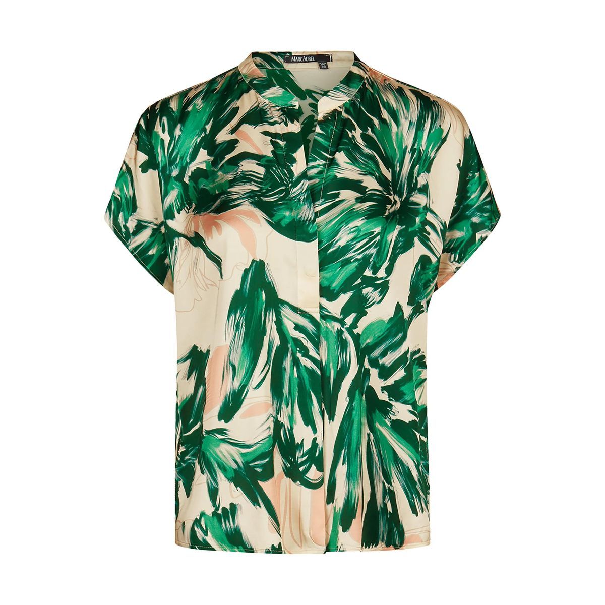 Grüne Bluse mit botanischem Print