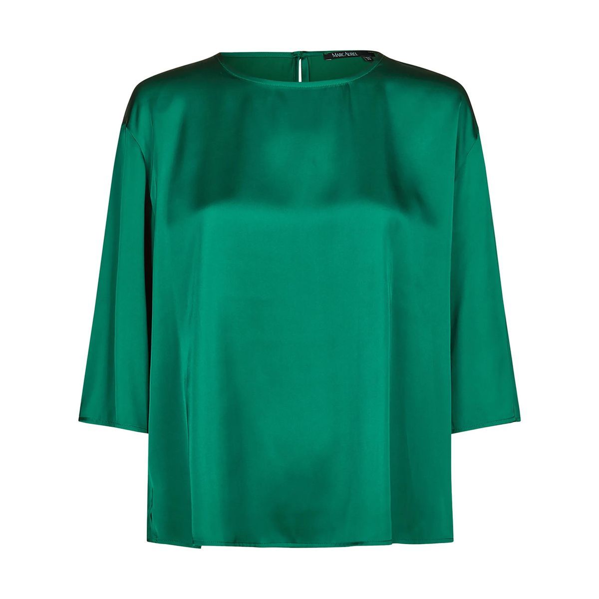 Smaragdgrüne Satin-Bluse