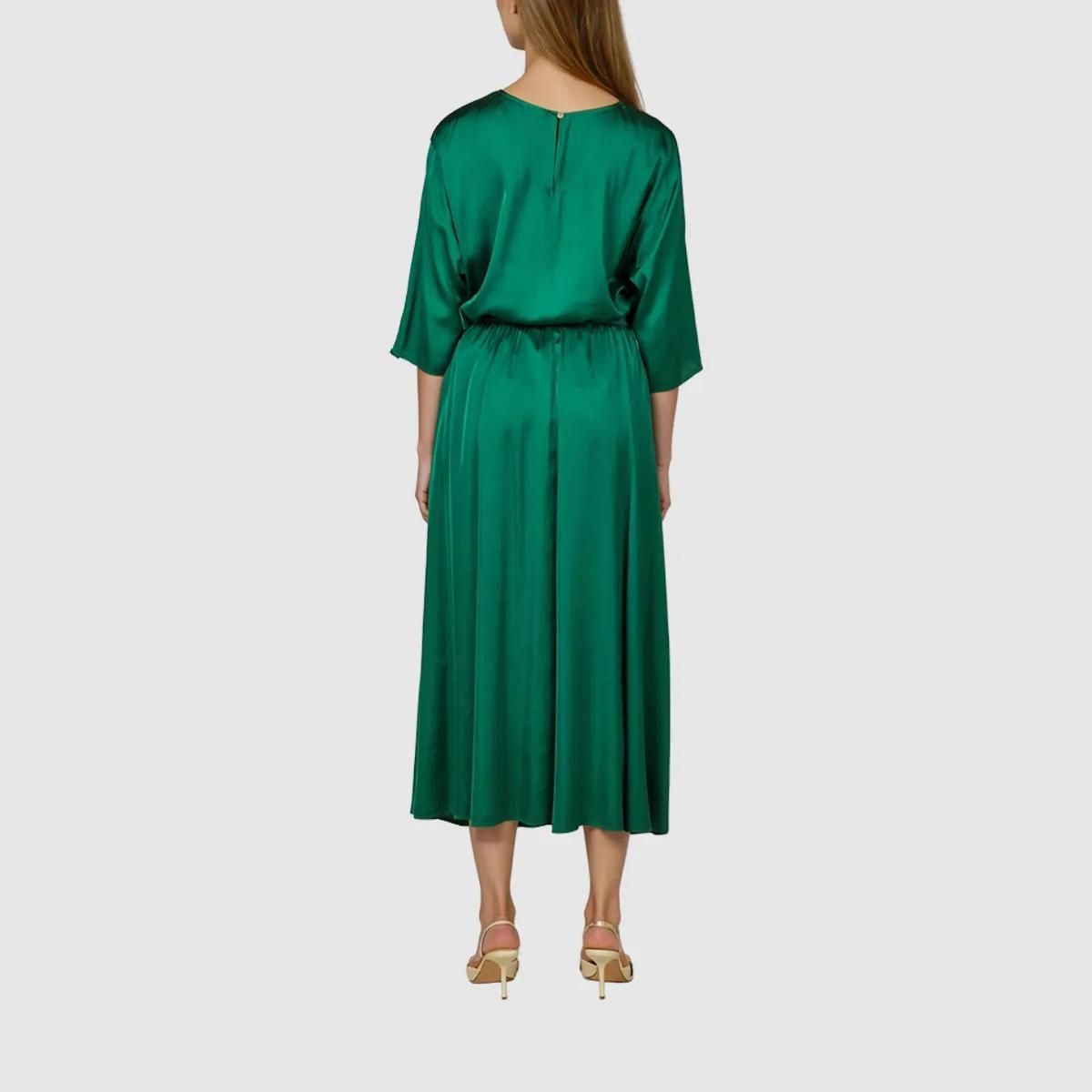 Smaragdgrüne Satin-Bluse