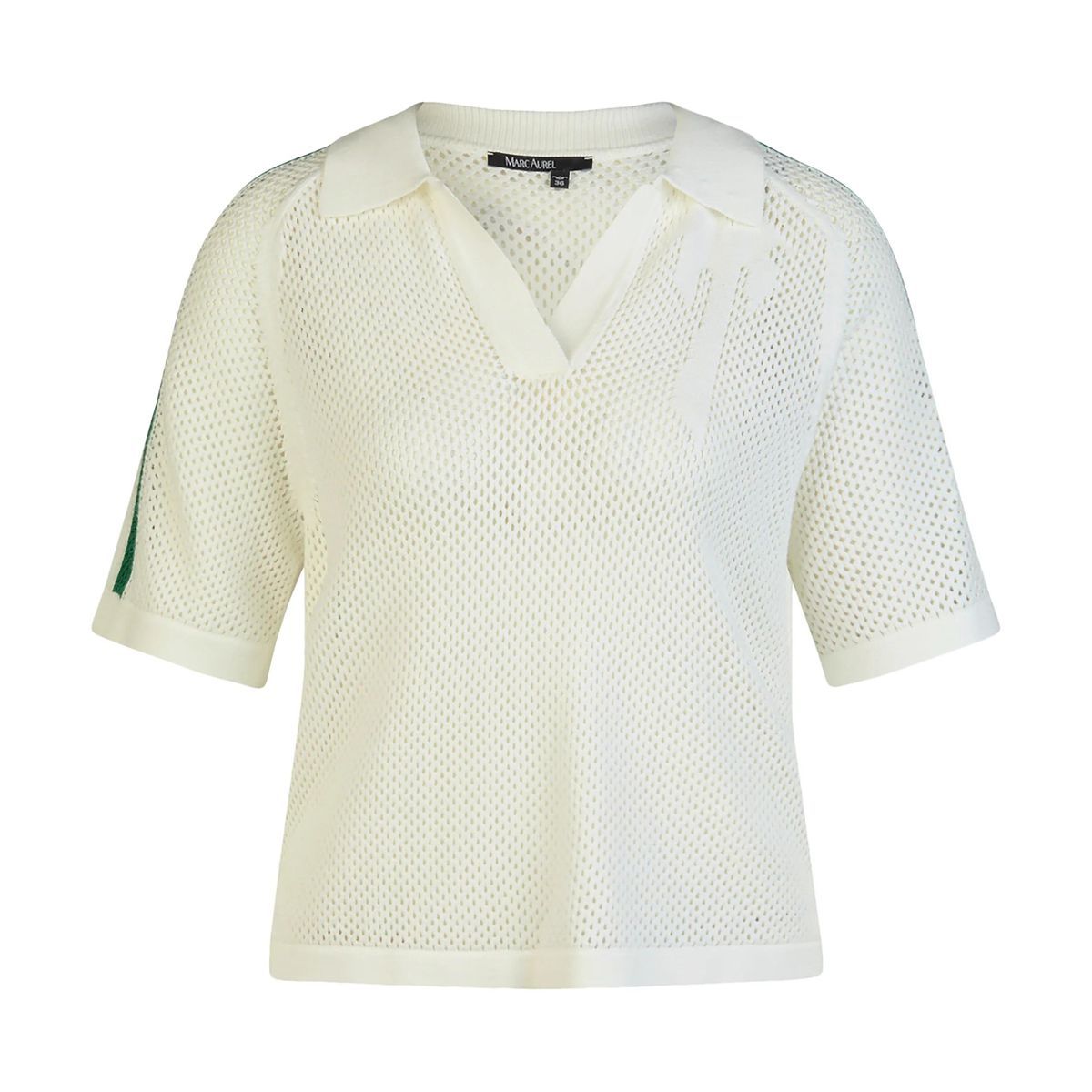 Sportives Strickpolohemd mit Streifenärmeln