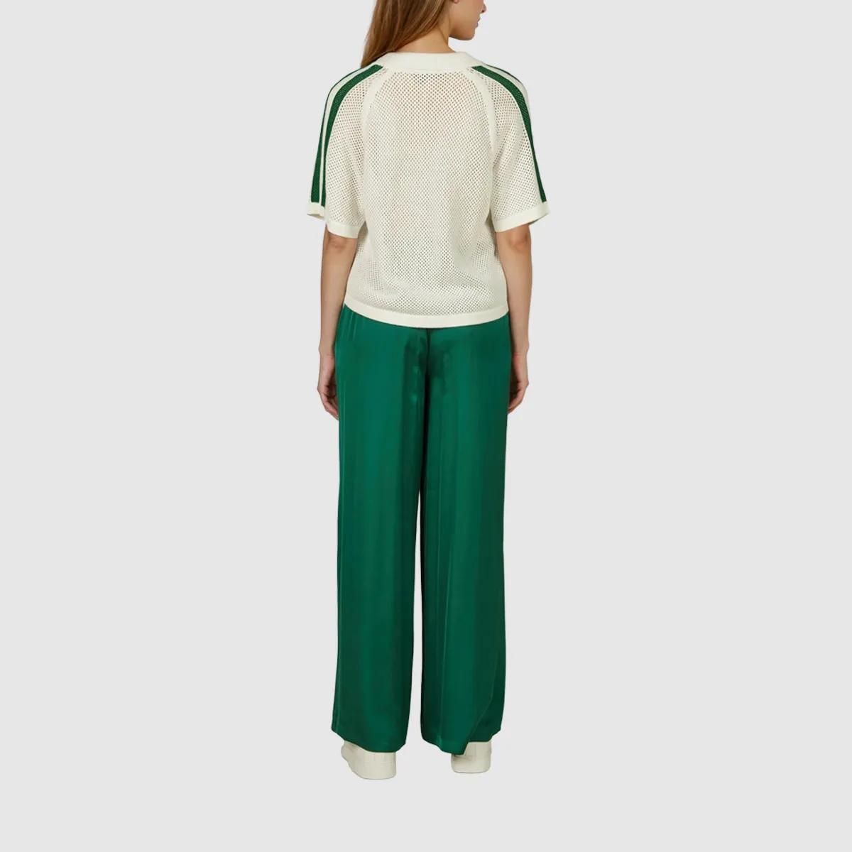 Sportives Strickpolohemd mit Streifenärmeln