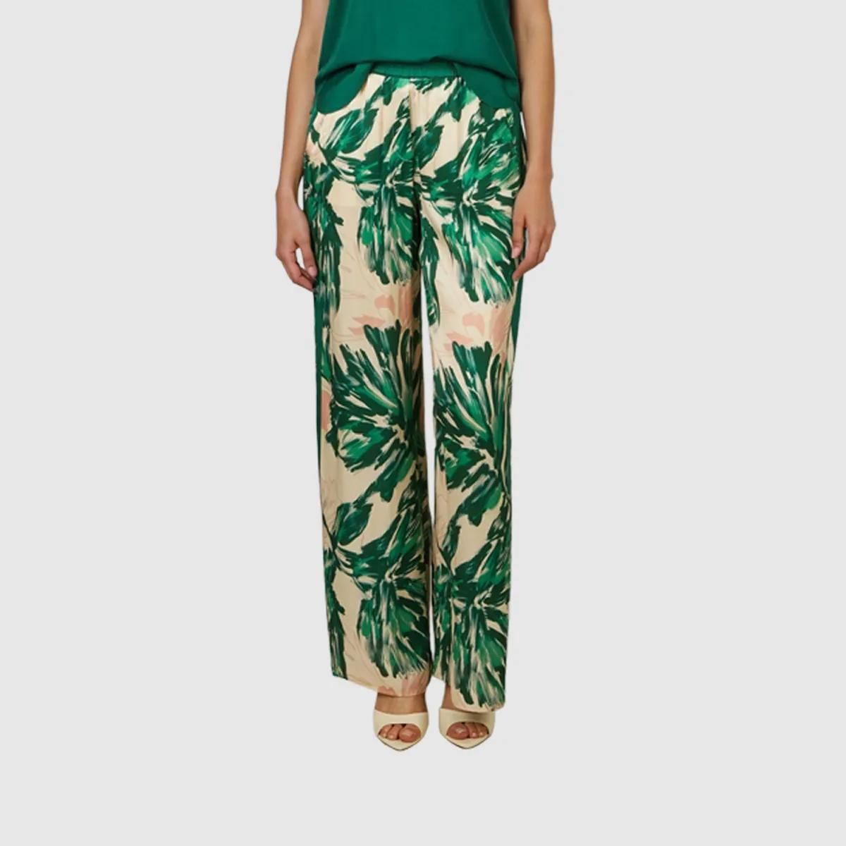 Loungewear-Hose aus Viskosesatin mit Blumendruck