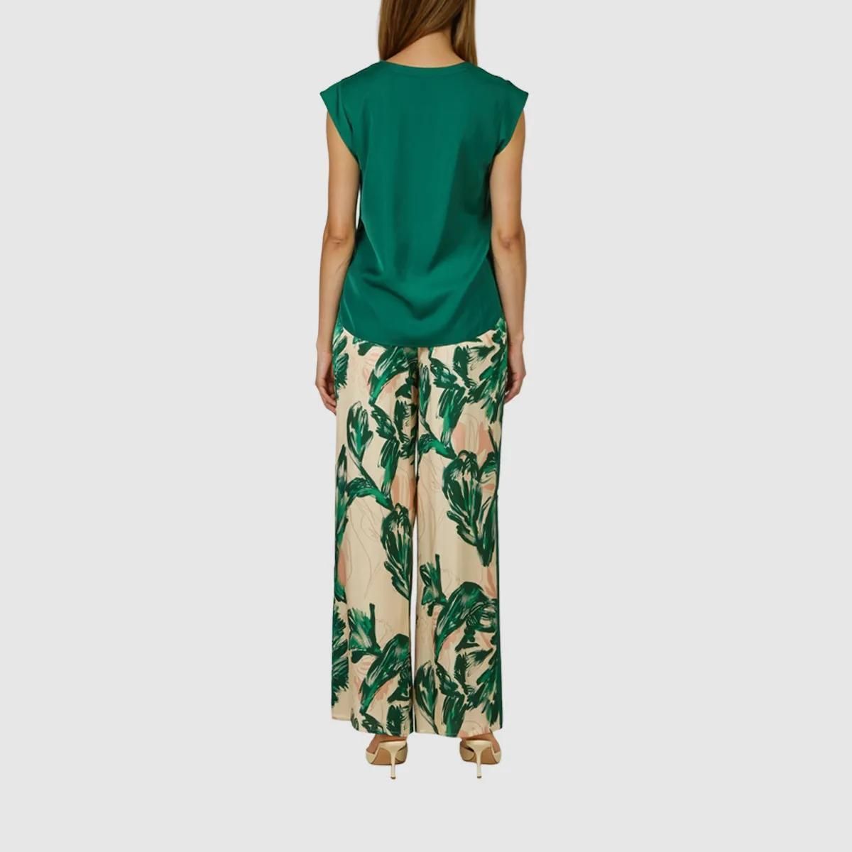 Loungewear-Hose aus Viskosesatin mit Blumendruck