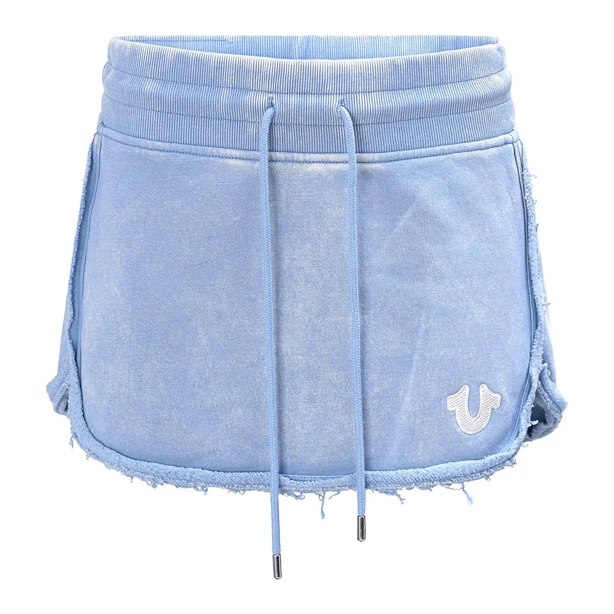 Minirock aus Denim mit Distressed-Saum