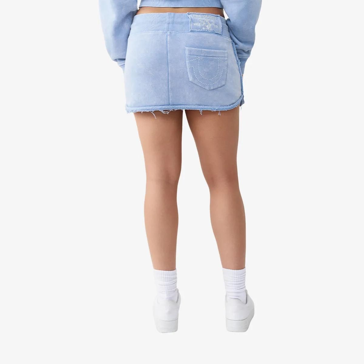 Minirock aus Denim mit Distressed-Saum