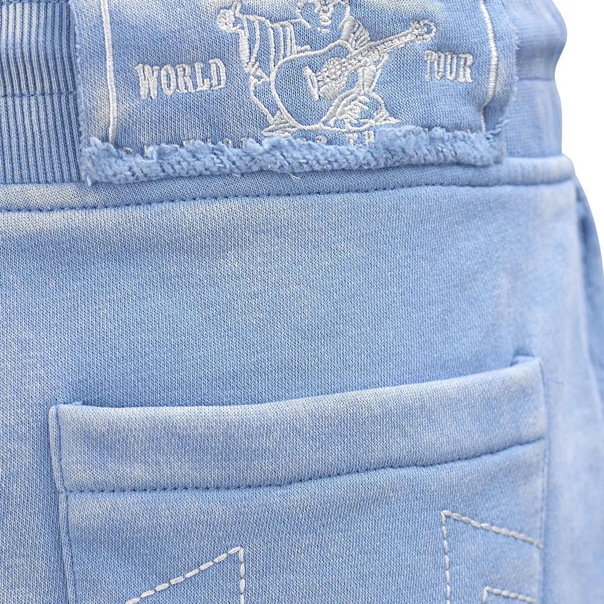 Minirock aus Denim mit Distressed-Saum