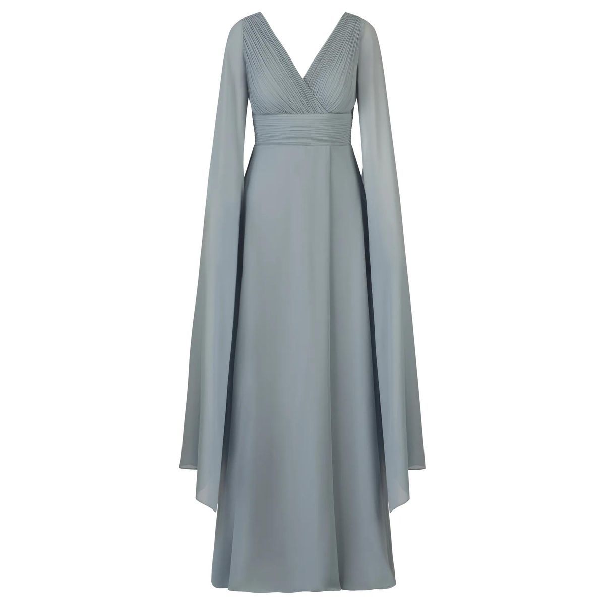 Elegantes Chiffon-Maxikleid mit Cape-Ärmeln