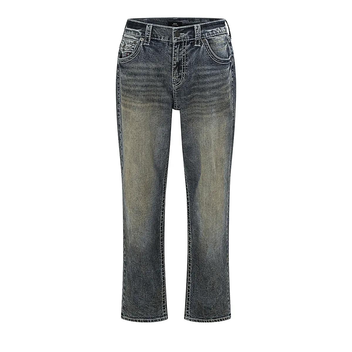 Jeans mit entspannter Passform und Used-Waschung