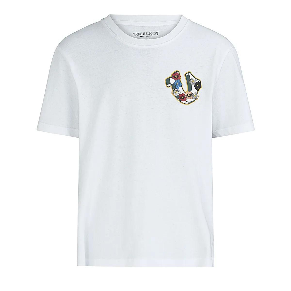T-Shirt mit Blumenlogo-Grafik