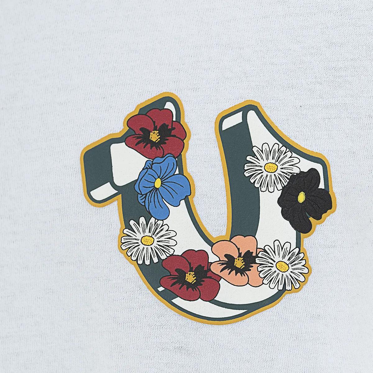 T-Shirt mit Blumenlogo-Grafik