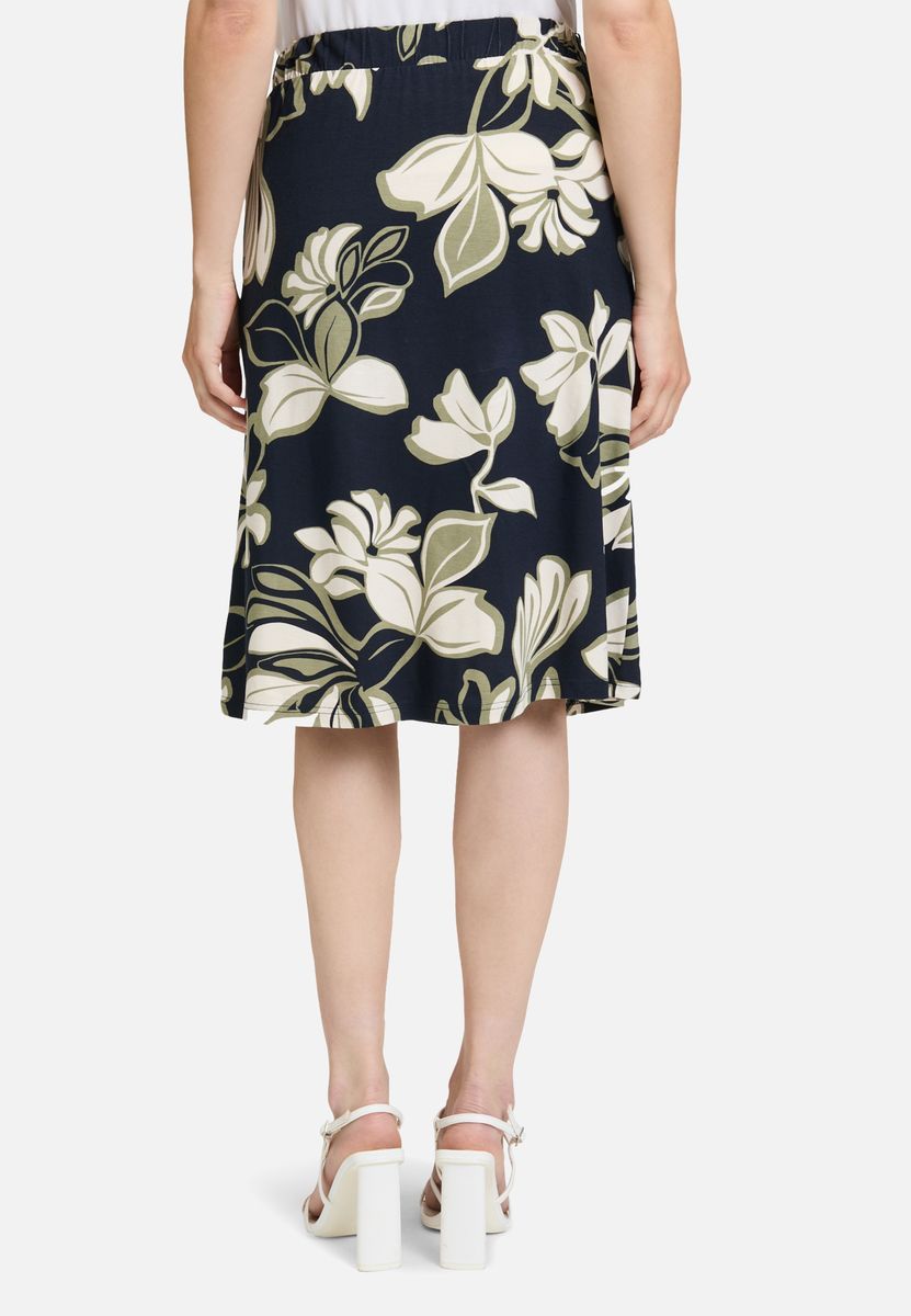 Midirock mit Blumenmuster und Gummizug