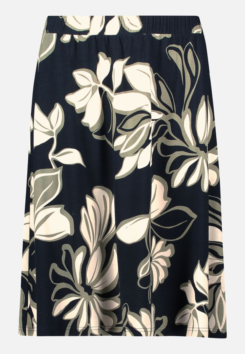 Midirock mit Blumenmuster und Gummizug