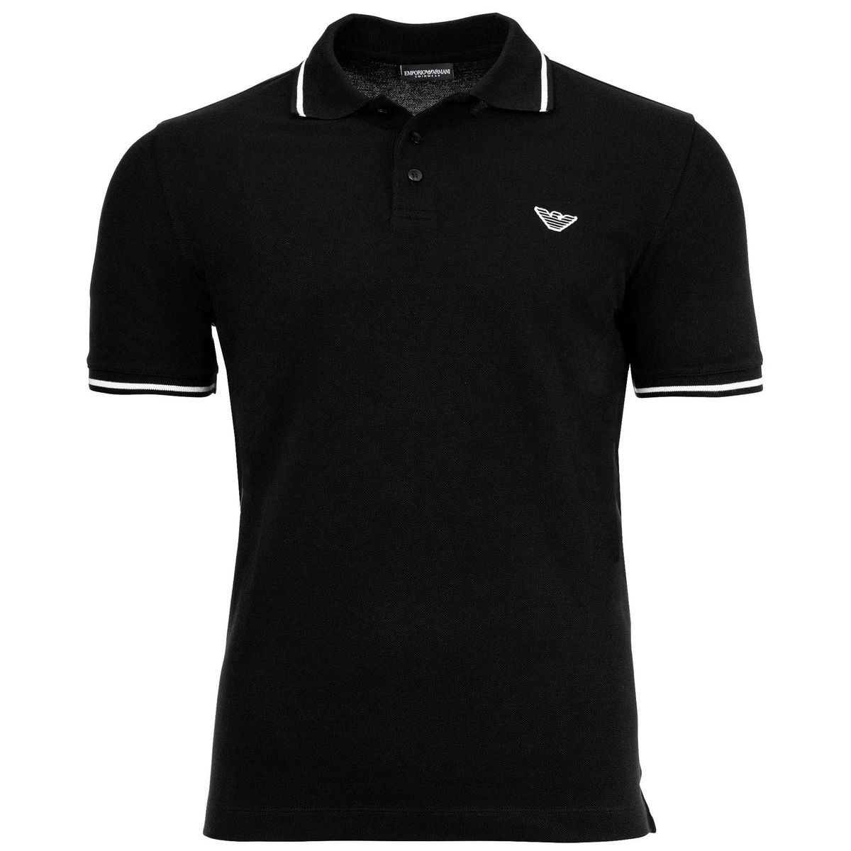 Klassisches schwarzes Piqué-Polohemd
