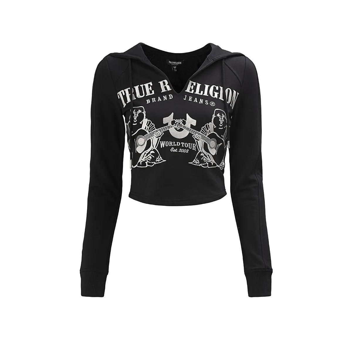 Cropped Hoodie mit Grafikprint