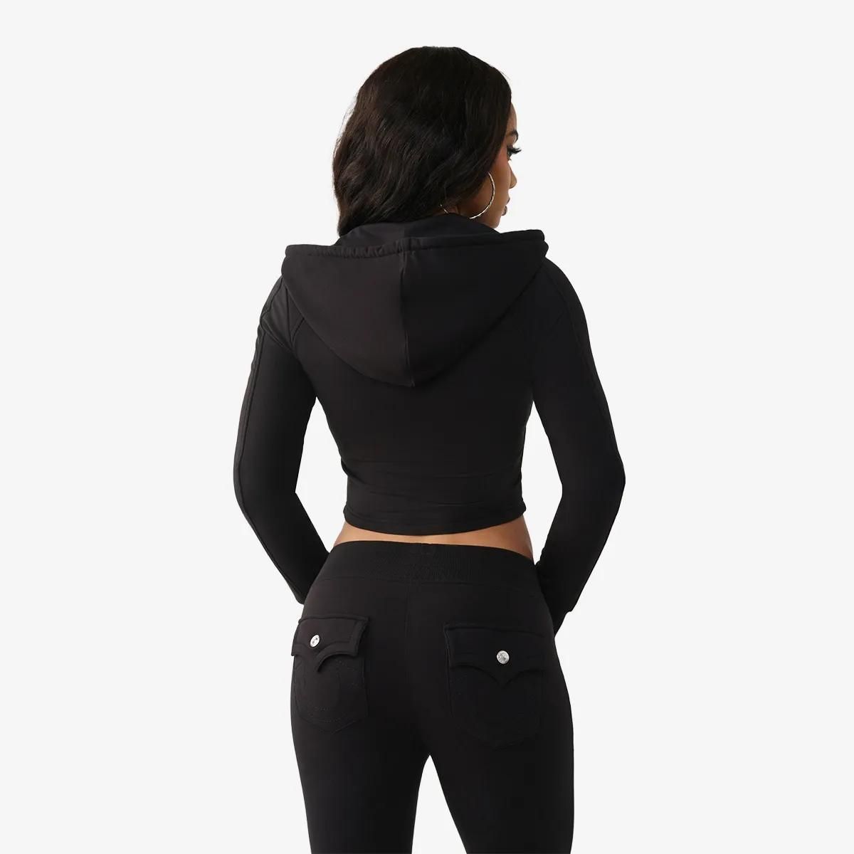 Cropped Hoodie mit Grafikprint